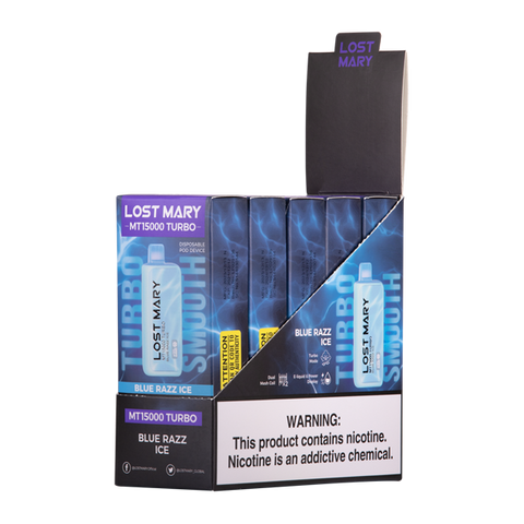 Blue Razz Ice Lost Mary Mt15000 Turbo Disposable 5 Pack