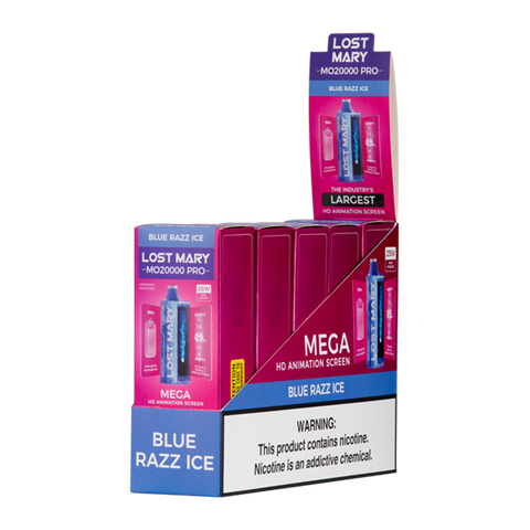 Blue Razz Ice Lost Mary MO20000 PRO Vape 5-Pack